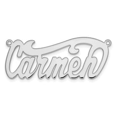 Sterling Silver/Rhodium-plated Polished Name Plate - 4