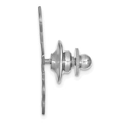 Sterling Silver/Rhodium-plated Large cut-out Monogram Tie Tac - 2