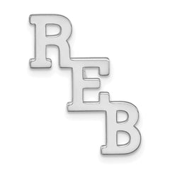 Sterling Silver/Rhodium-plated Large cut-out Monogram Tie Tac - 2