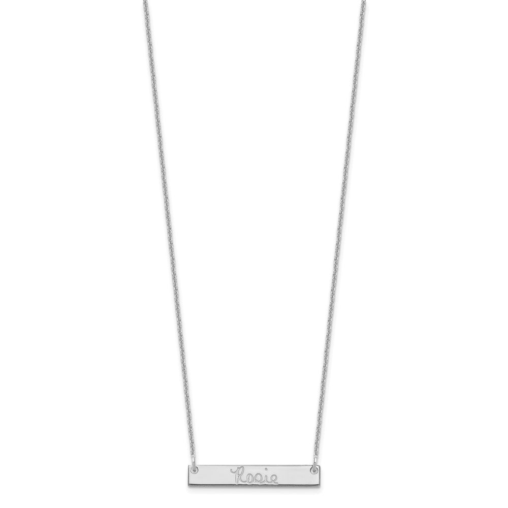 10k White Gold Small Signature Bar Necklace