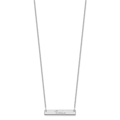 10k White Gold Small Signature Bar Necklace