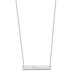 14k White Gold Medium Signature Bar Necklace