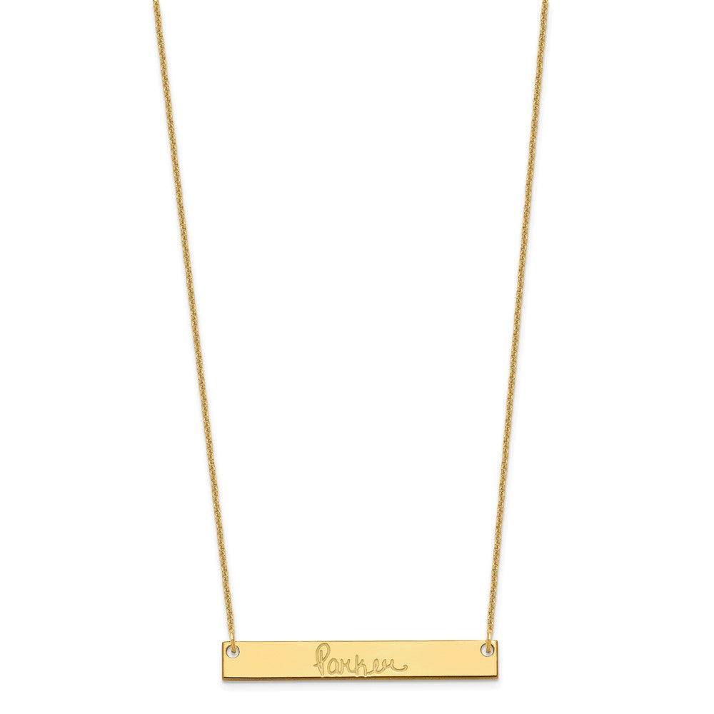 14k Yellow Gold Medium Signature Bar Necklace