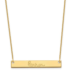 14k Yellow Gold Medium Signature Bar Necklace