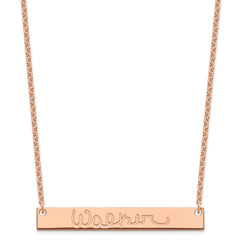Sterling Silver/Rose-plated Large Signature Bar Necklace