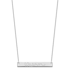 14k White Gold Large Signature Bar Necklace