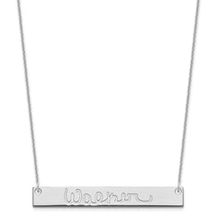 14k White Gold Large Signature Bar Necklace