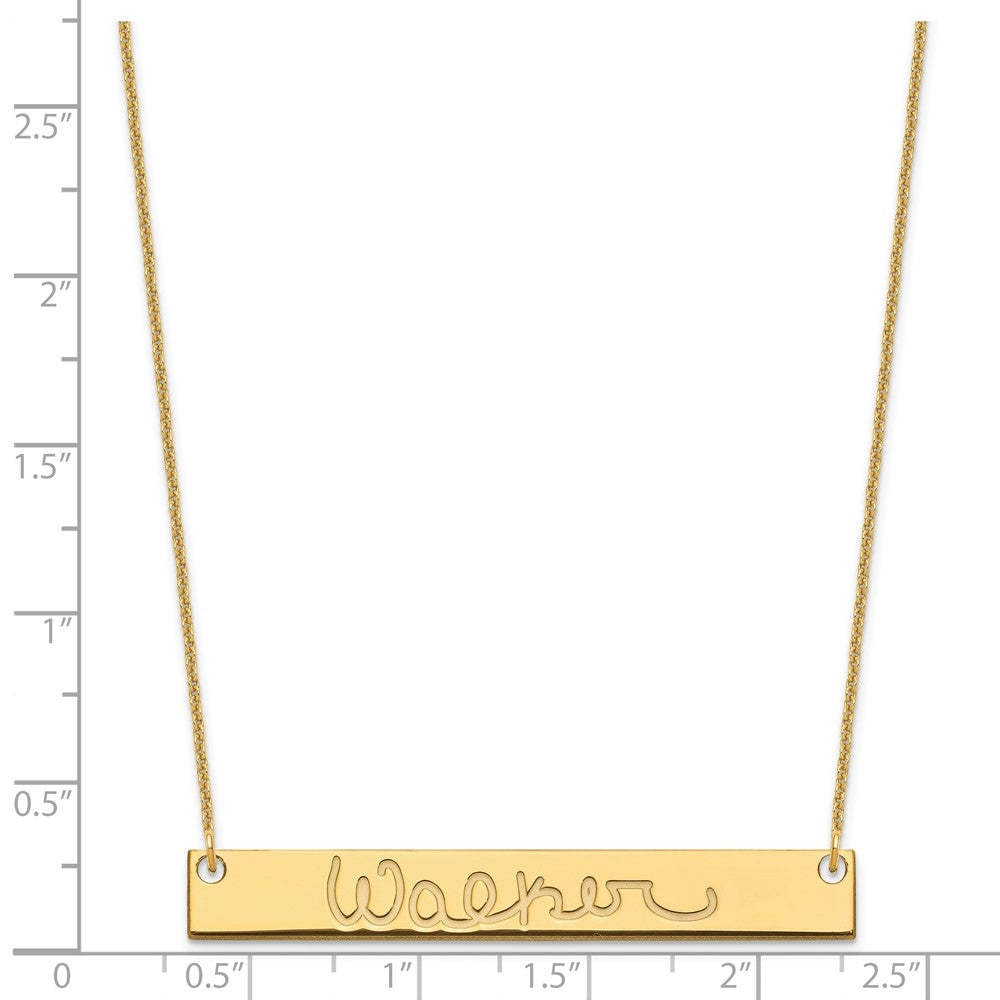 14k Yellow Gold Large  Signature Bar Necklace