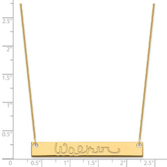 14k Yellow Gold Large  Signature Bar Necklace