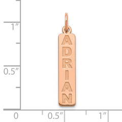 10k Rose Gold Arial Black New Font  Bar Charm