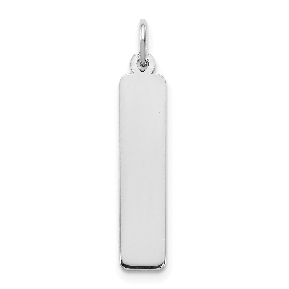 10k White Gold Medium Blank Bar Charm