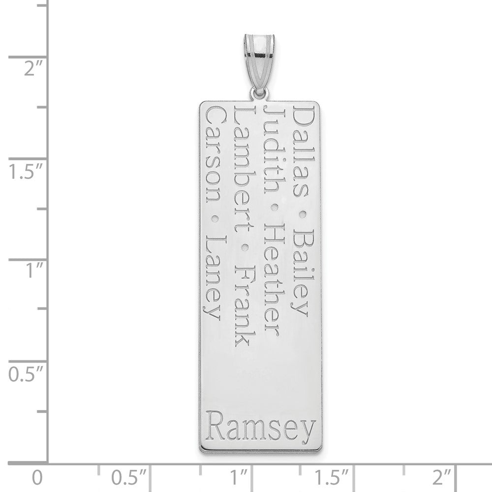 10k White Gold 8 Name Family Pendant