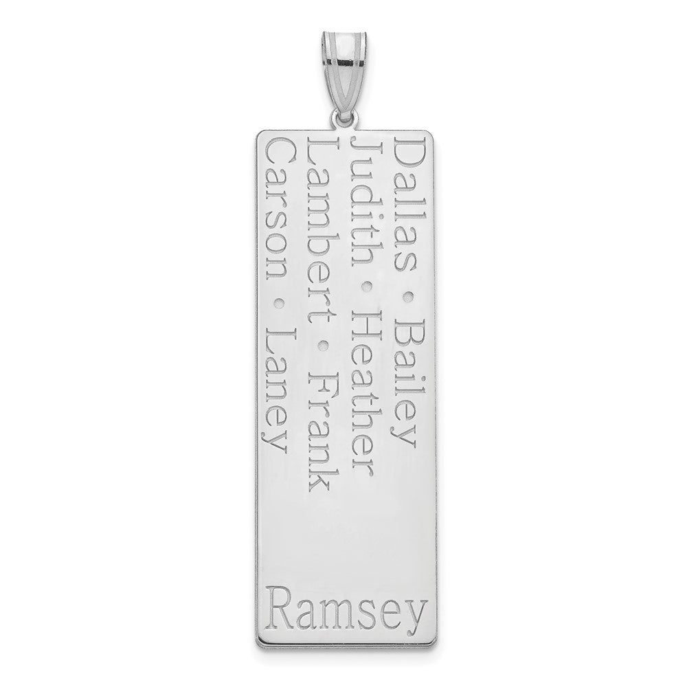 10k White Gold 8 Name Family Pendant