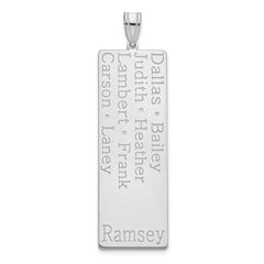 10k White Gold 8 Name Family Pendant