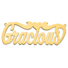 Sterling Silver/Gold-plated Polished Heart Name Plate - 5