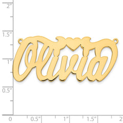 Sterling Silver/Gold-plated Polished Heart Name Plate - 5