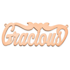 Sterling Silver/Rose-plated Polished Heart Name Plate - 5