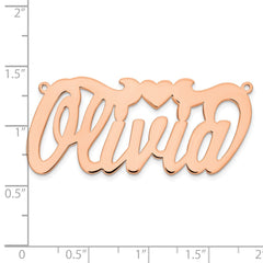 14k Rose Gold Polished Heart Name Plate - 5