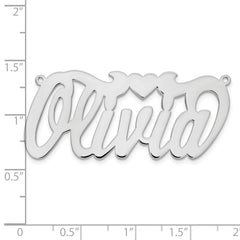 10k White Gold Polished Heart Name Plate - 6