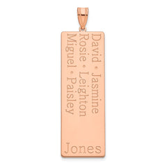 10k Rose Gold 6 Name Family Pendant