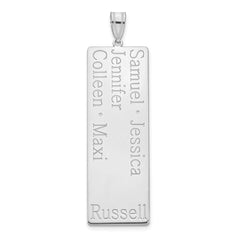 10k White Gold 5 Name Family Pendant