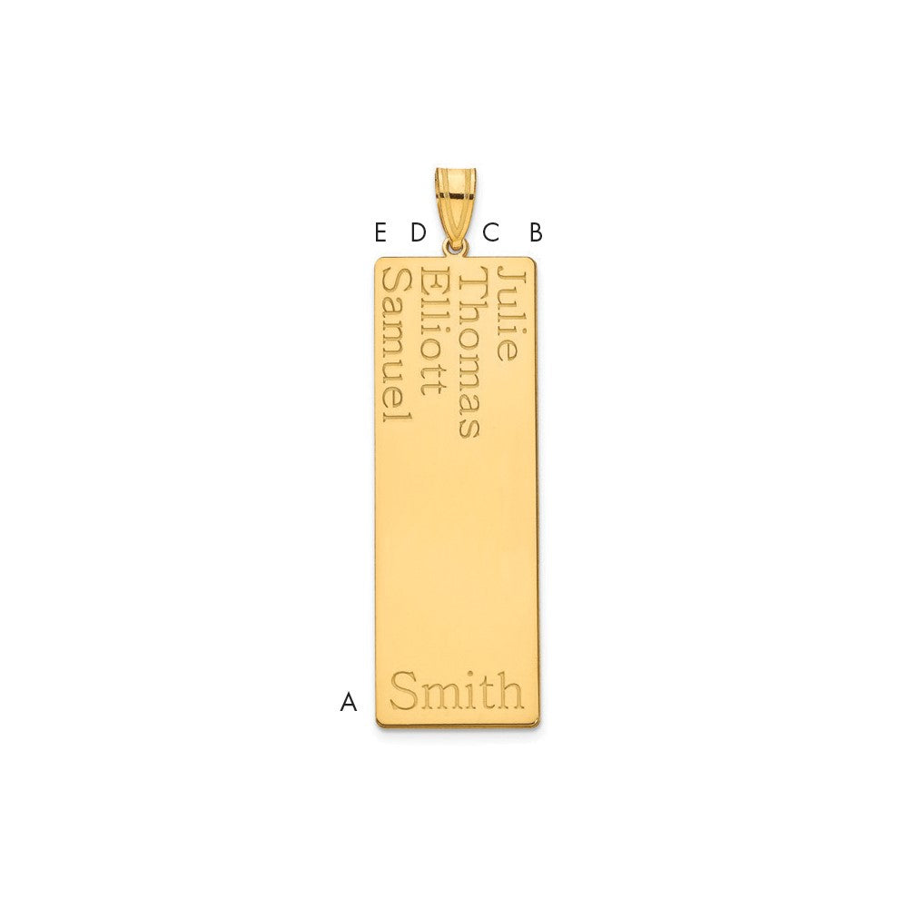 14k Yellow Gold 4 Name Family Pendant