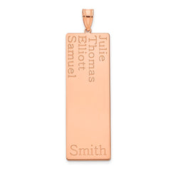 10k Rose Gold 4 Name Family Pendant