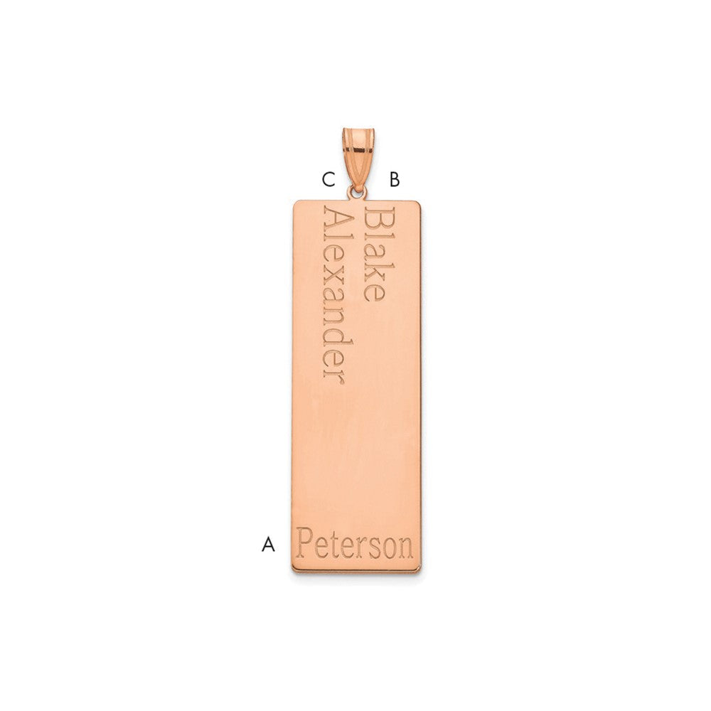 10k Rose Gold 2 Name Family Pendant