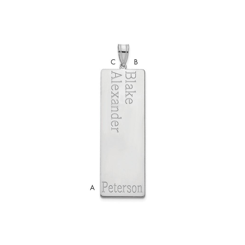 10k White Gold 2 Name Family Pendant