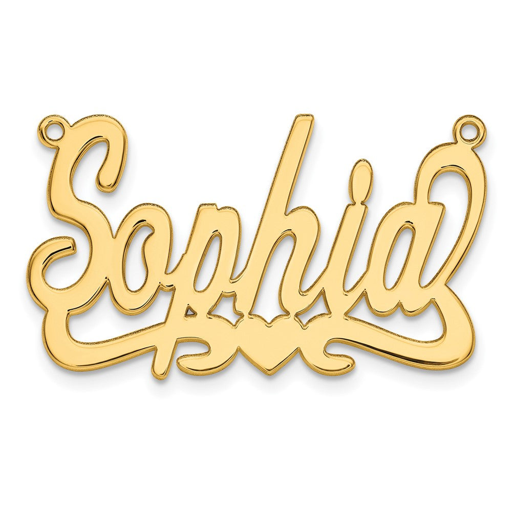 Sterling Silver/Gold-plated Heart Name Plate