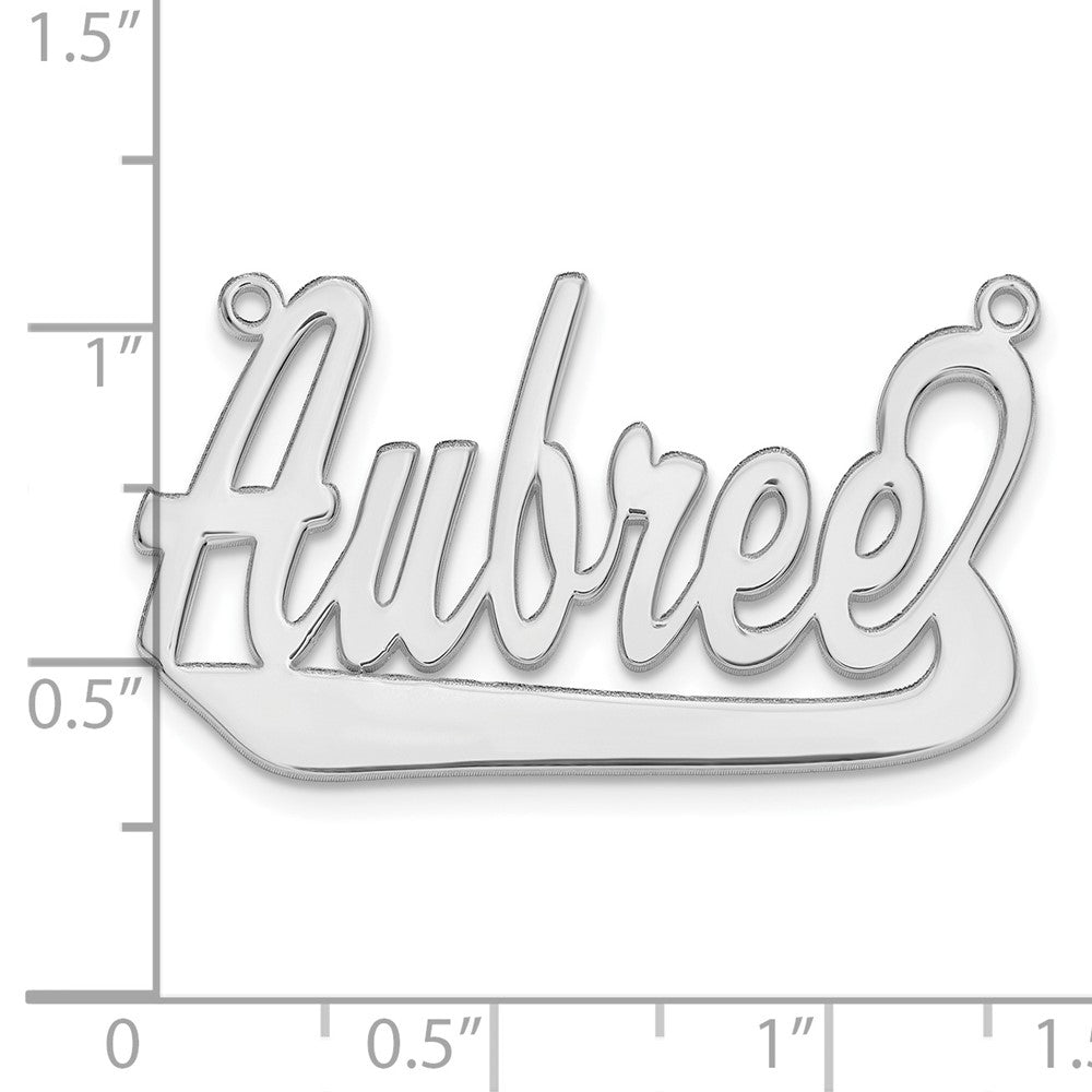 10k White Gold Underlined Name Plate - 2