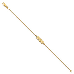 14k Yellow Gold 3 Letter Bubble Bracelet