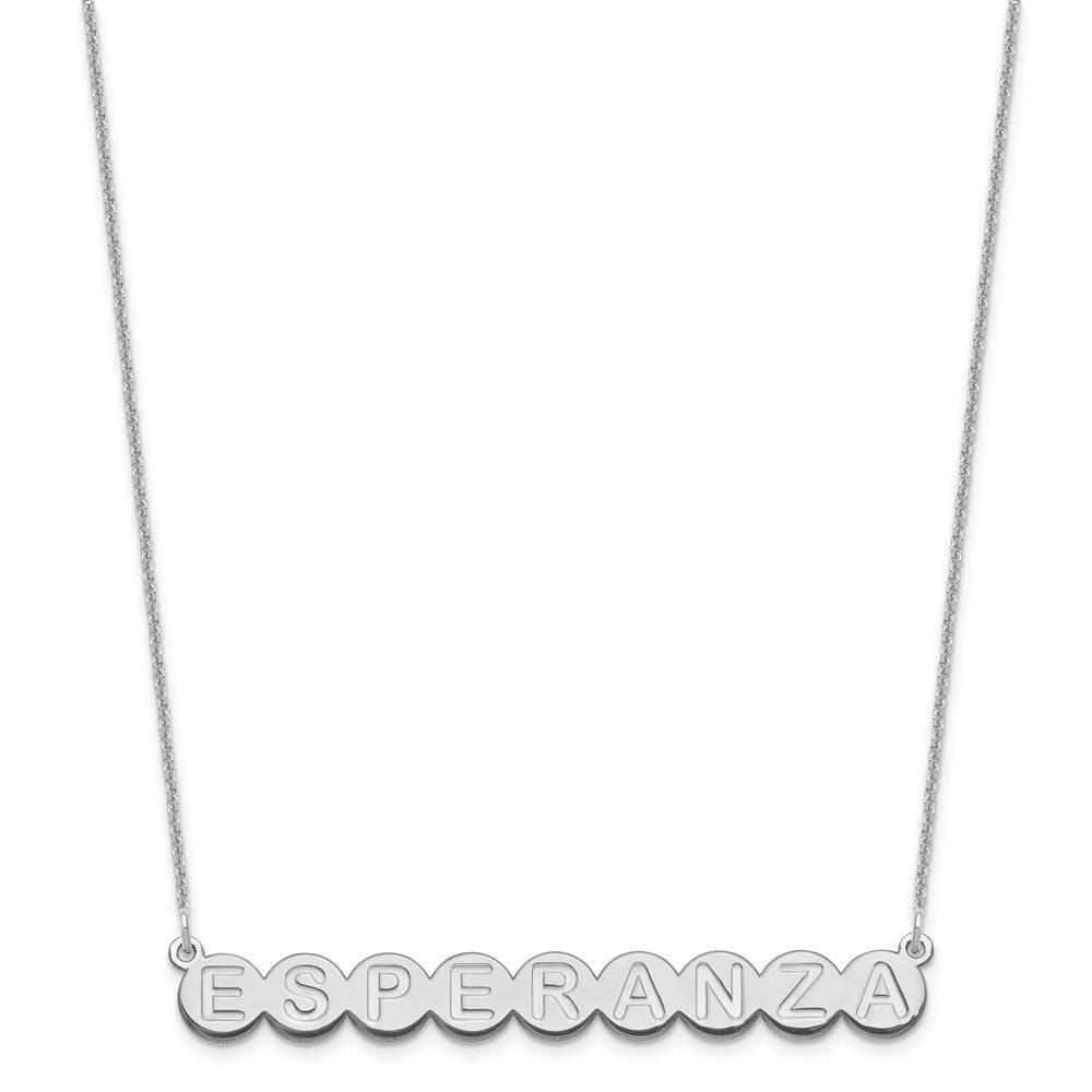 10k White Gold 9 Letter Bubble Necklace