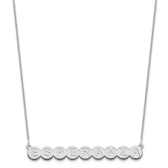 14k White Gold 9 Letter Bubble Necklace