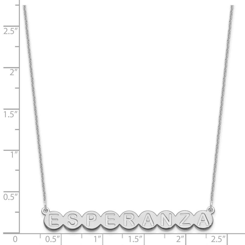 10k White Gold 9 Letter Bubble Necklace