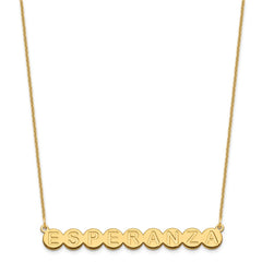 14k Yellow Gold 9 Letter Bubble Necklace