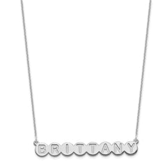 14k White Gold 8 Letter Bubble Necklace