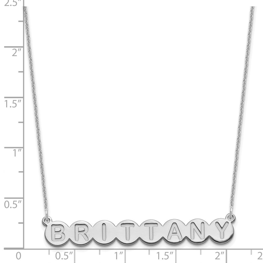 10k White Gold 8 Letter Bubble Necklace