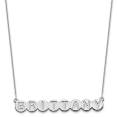 10k White Gold 8 Letter Bubble Necklace
