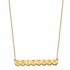 14k Yellow Gold  8 Letter Bubble Necklace