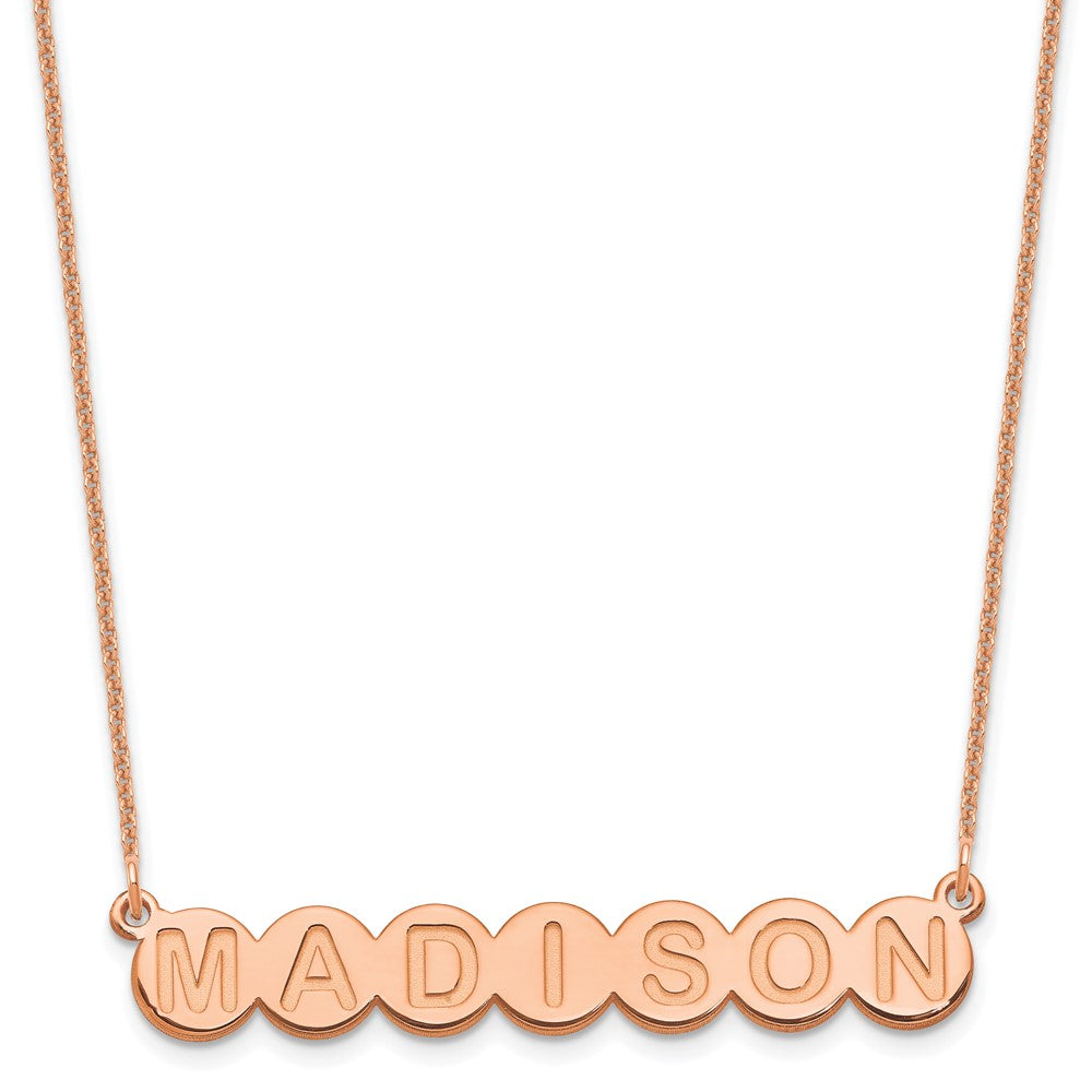 14k Rose Gold 7 Letter Bubble Necklace