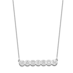 14k White Gold 7 Letter Bubble Necklace