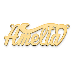 Sterling Silver/Gold-plated Polished Name Plate - 7