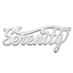 14k White Gold Polished Name Plate - 6