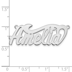 14k White Gold Polished Name Plate - 6