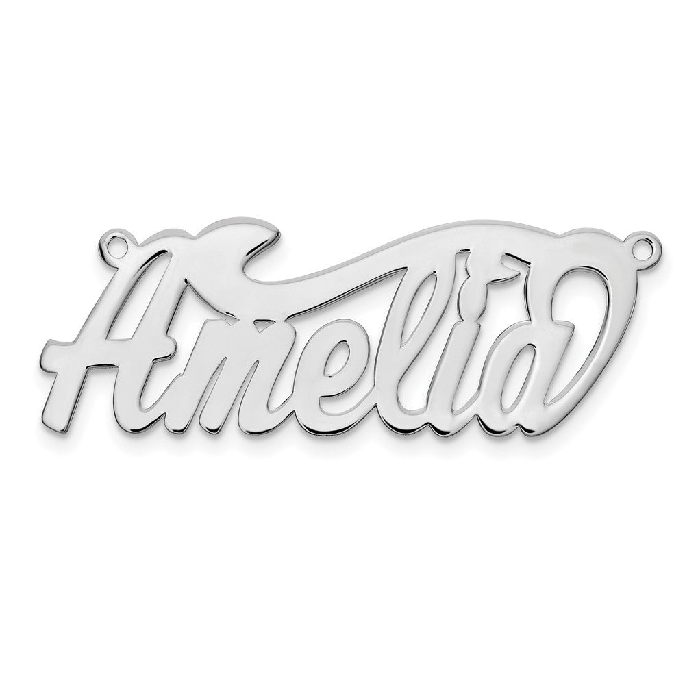 14k White Gold Polished Name Plate - 6