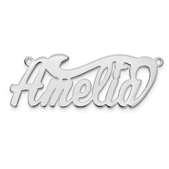10k White Gold Polished Name Plate - 7