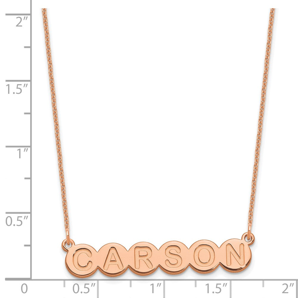 14k Rose Gold 6 Letter Bubble Necklace