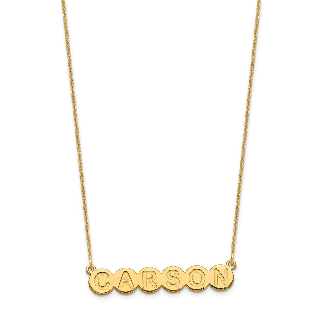 14k Yellow Gold  6 Letter Bubble Necklace