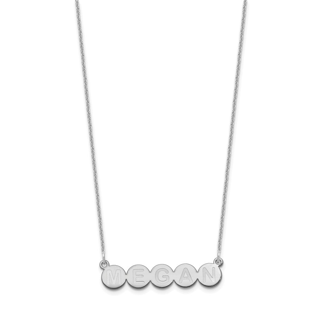 14k White Gold 5 Letter Bubble Necklace